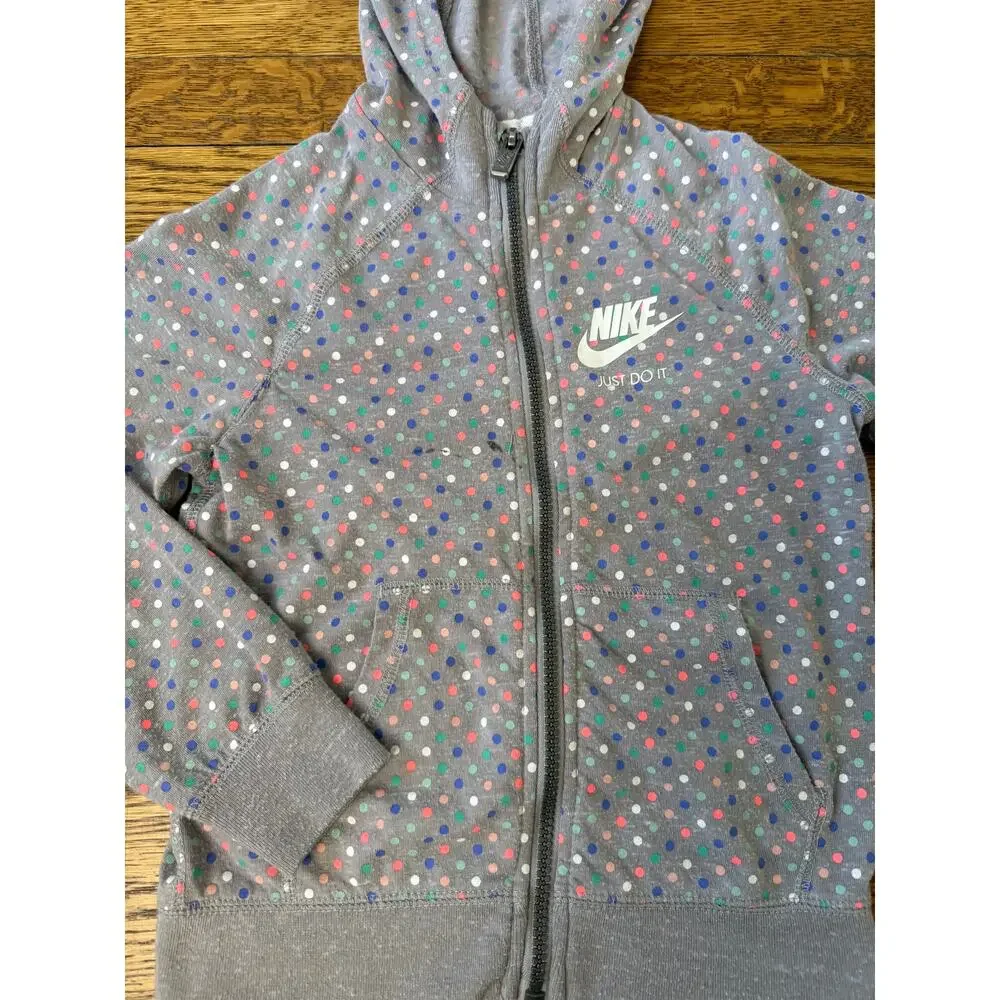 Nike Girls' Dotted Zip Hoodie Sweatshirt Size 6
